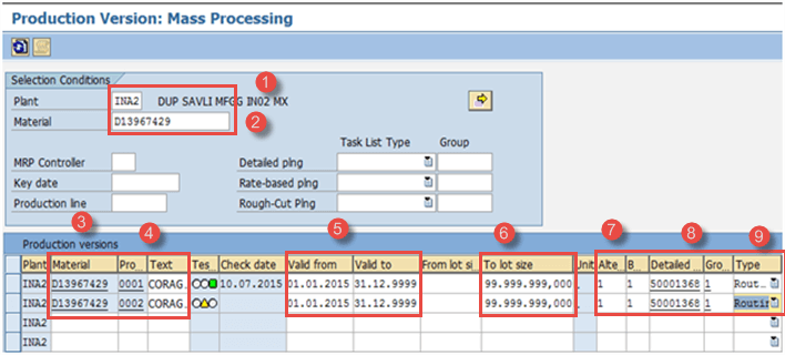 How to Create Production version in SAP PP C223